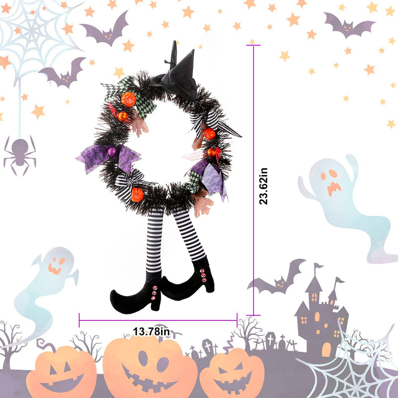 Halloween Witch Wreath Pumpkin Decorations Holiday Decor & Apparel - DailySale