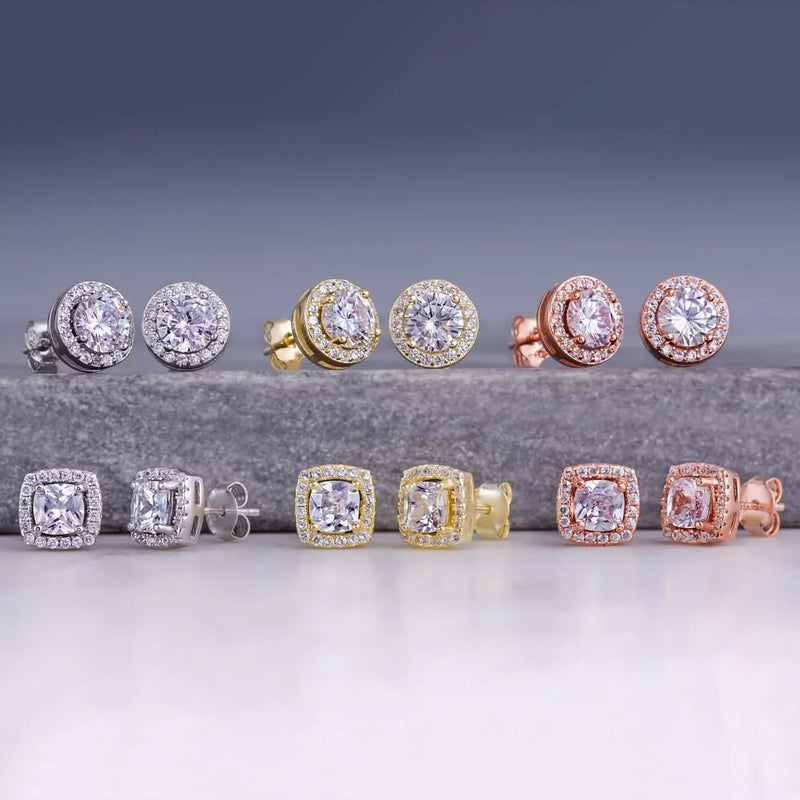 Halo Diamond Stud Earrings Earrings - DailySale