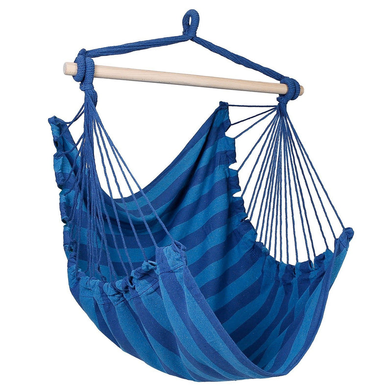 Hammock Hanging Chair Canvas with 2 Pillows Garden & Patio Blue - DailySale