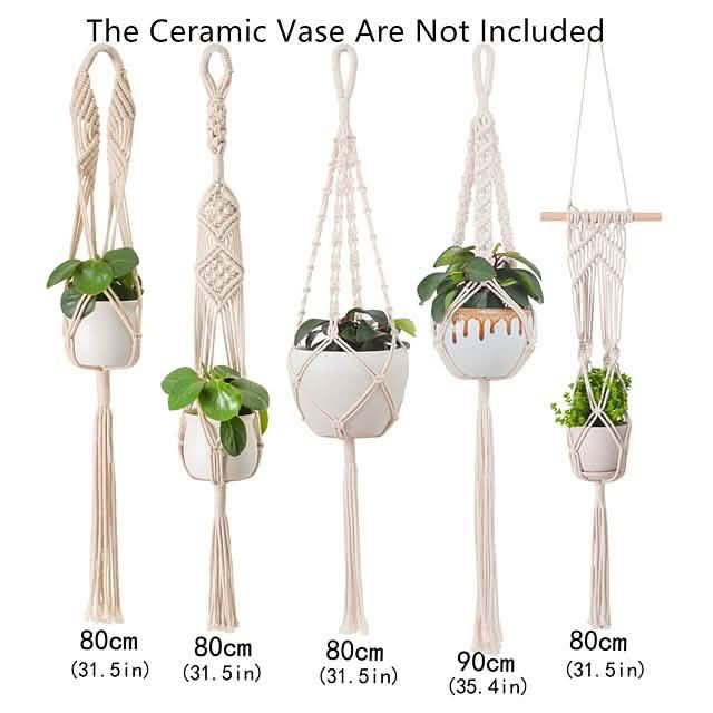 Hand Woven Macrame Tapestry Plant Hanger Holder Furniture & Decor - DailySale