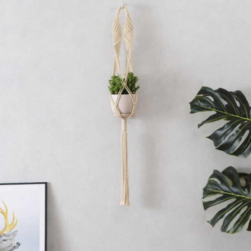 Hand Woven Macrame Tapestry Plant Hanger Holder Furniture & Decor - DailySale