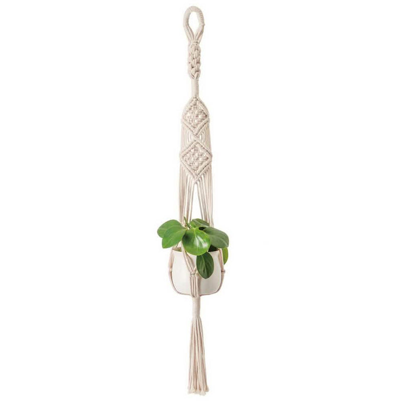 Hand Woven Macrame Tapestry Plant Hanger Holder Furniture & Decor E - DailySale