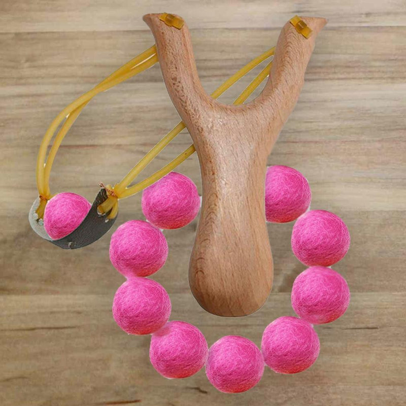 Handcrafted Wood Slingshot With Soft Felt Balls Toys & Games - DailySale