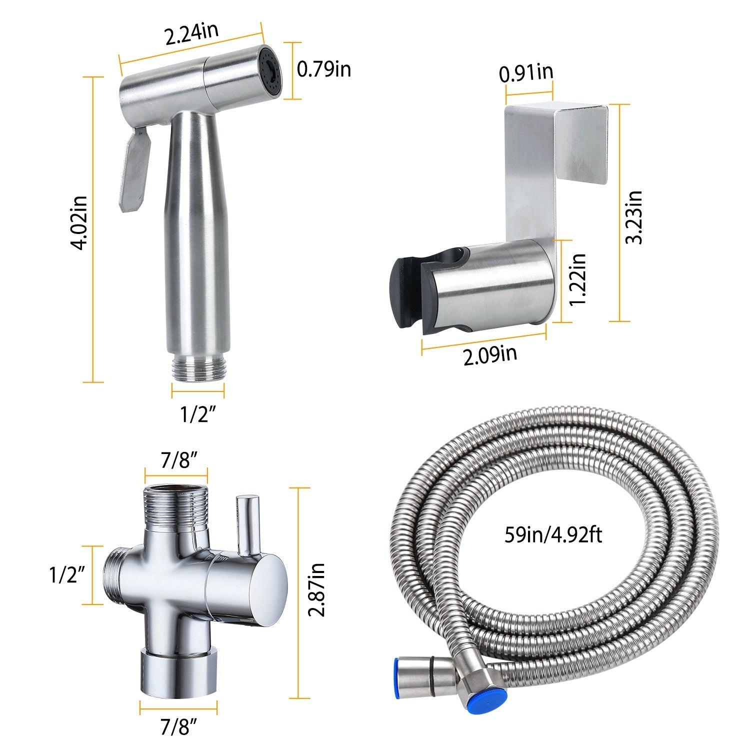 Handheld Bidet Sprayer Stainless Steel Bath - DailySale