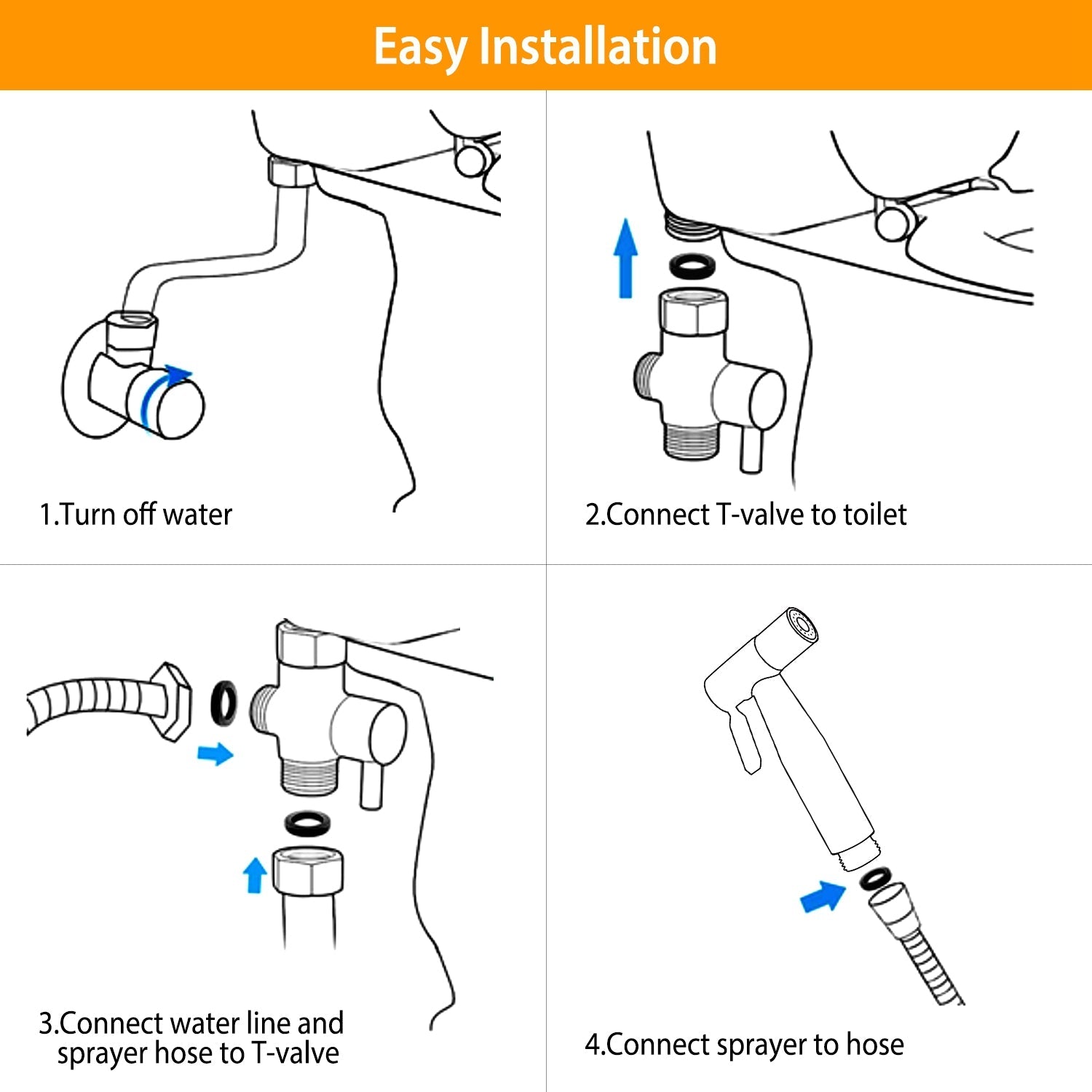 Handheld Bidet Sprayer Stainless Steel Bath - DailySale