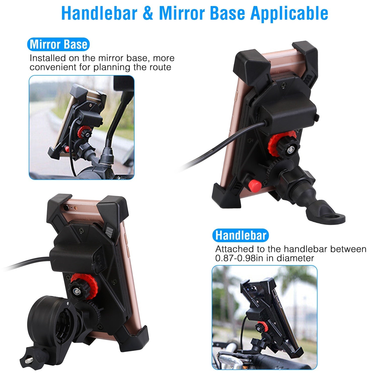 Handlebar Mirror Mobile Phone Holder Mobile Accessories - DailySale