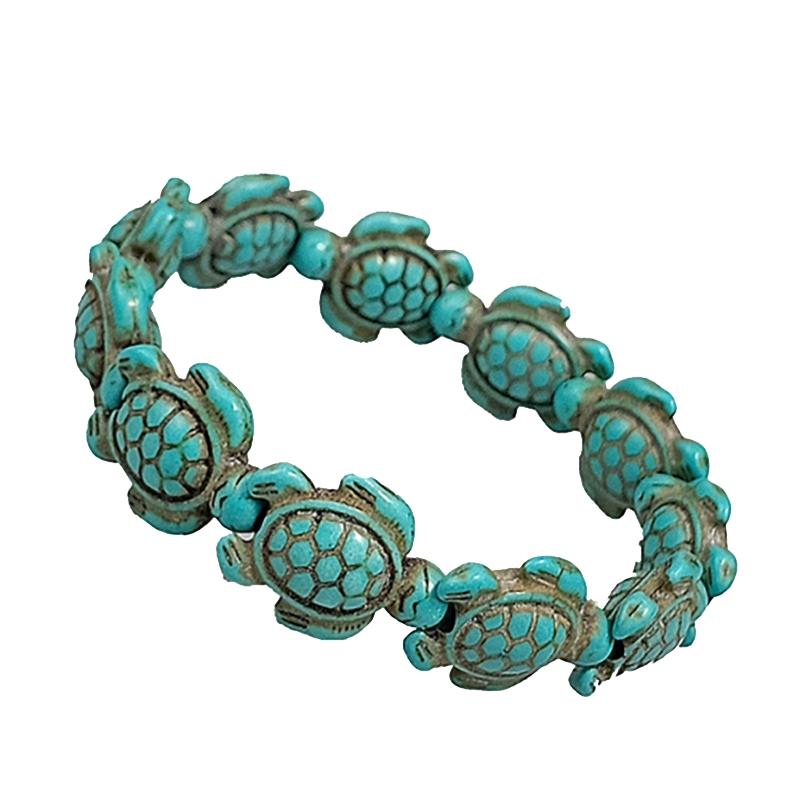 Handmade Turquoise Hawaiian Sea Turtles Bracelet Jewelry Turquoise - DailySale