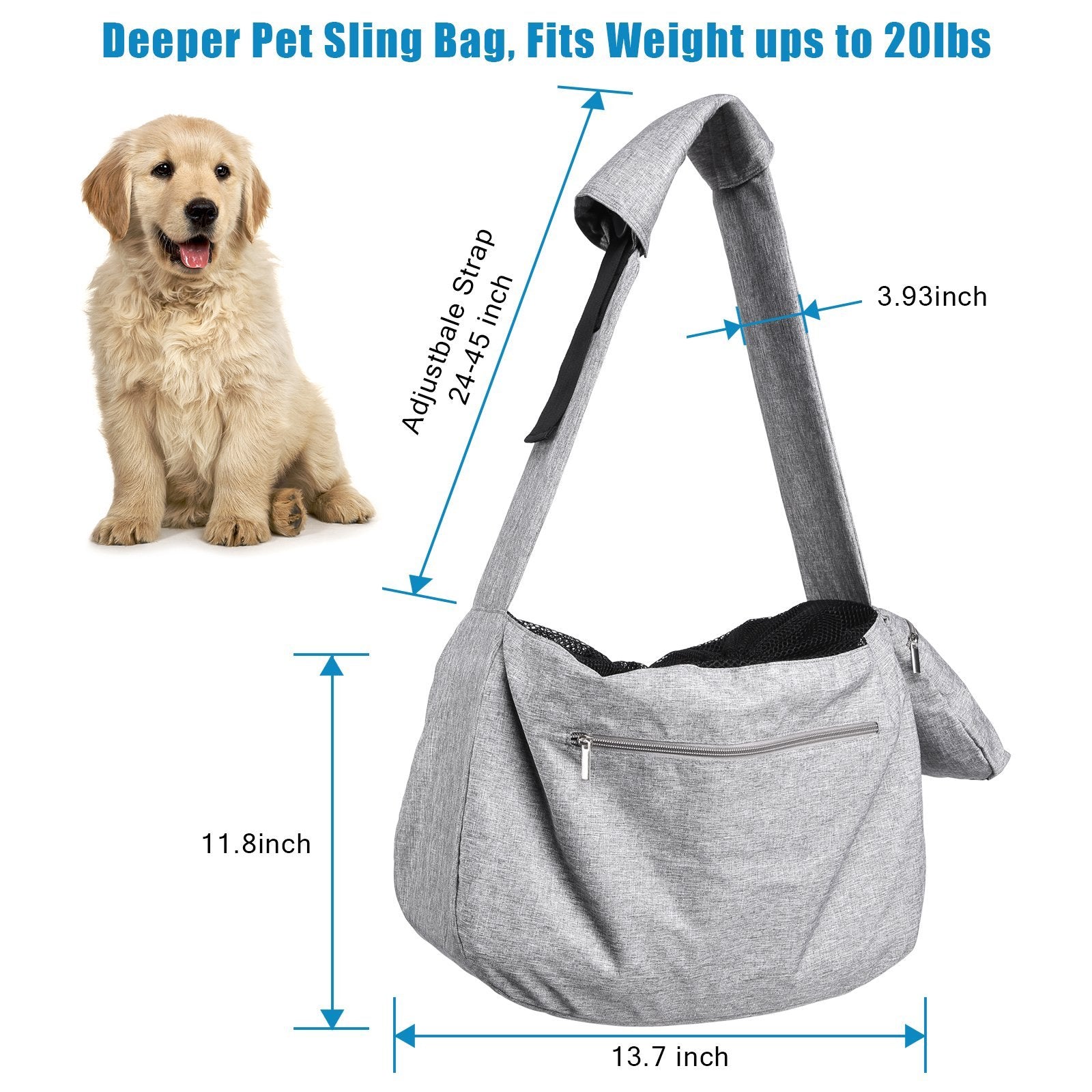 Hands-Free Adjustable Strap Pet Sling Carrier Pet Supplies - DailySale