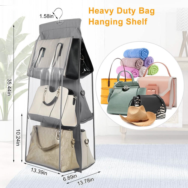 Hanging HandBag Organizer with 6 Pockets Closet Purse Storage Closet & Storage - DailySale