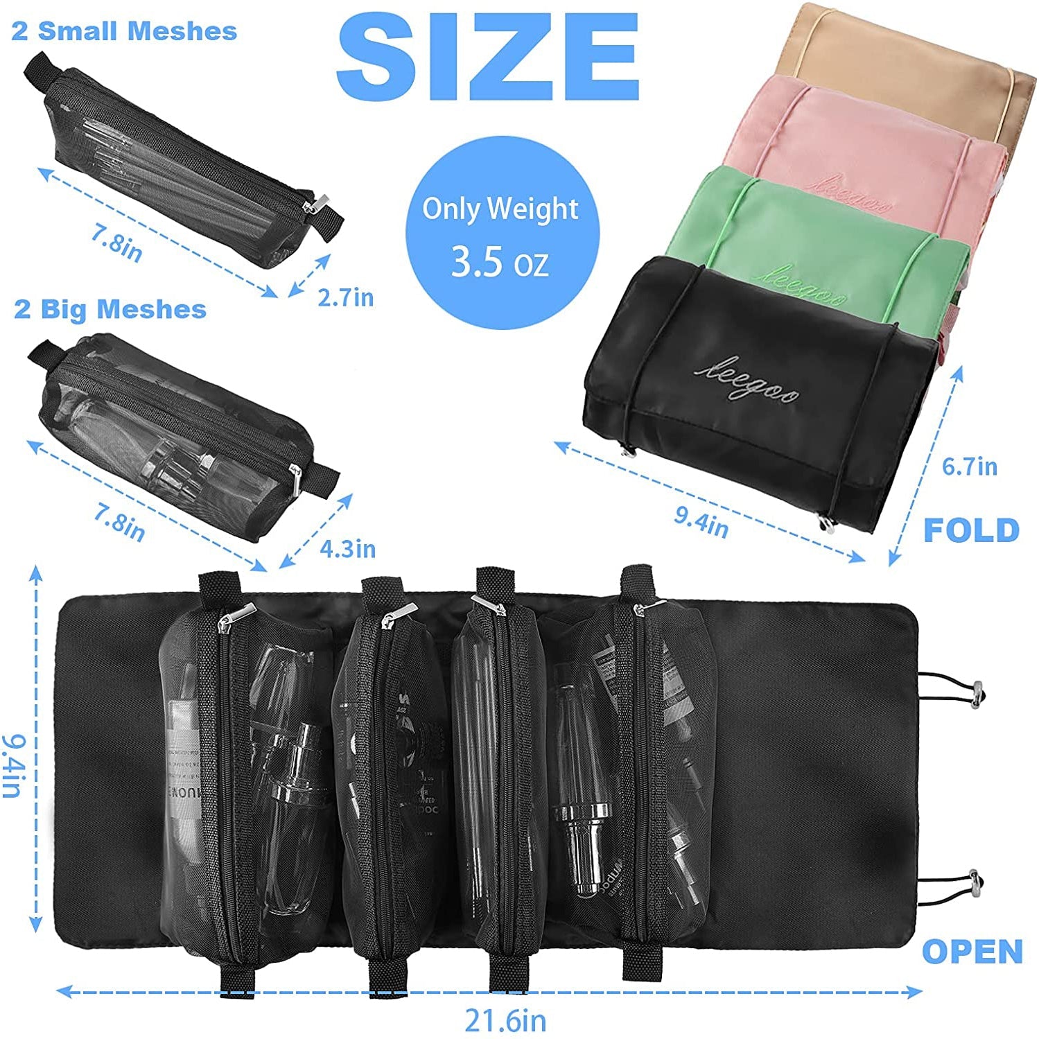 Hanging Roll-Up Makeup Bag Bags & Travel - DailySale