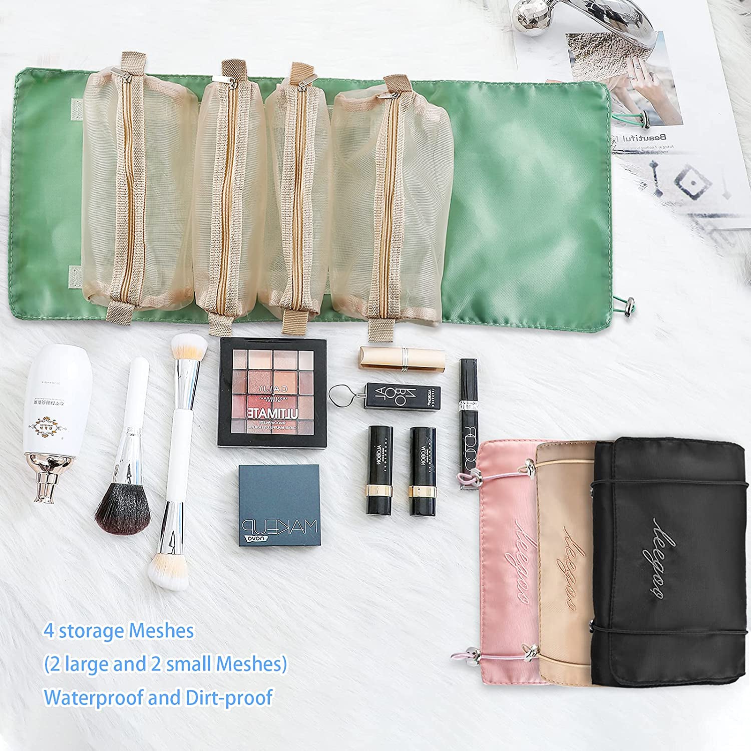 Hanging Roll-Up Makeup Bag Bags & Travel - DailySale