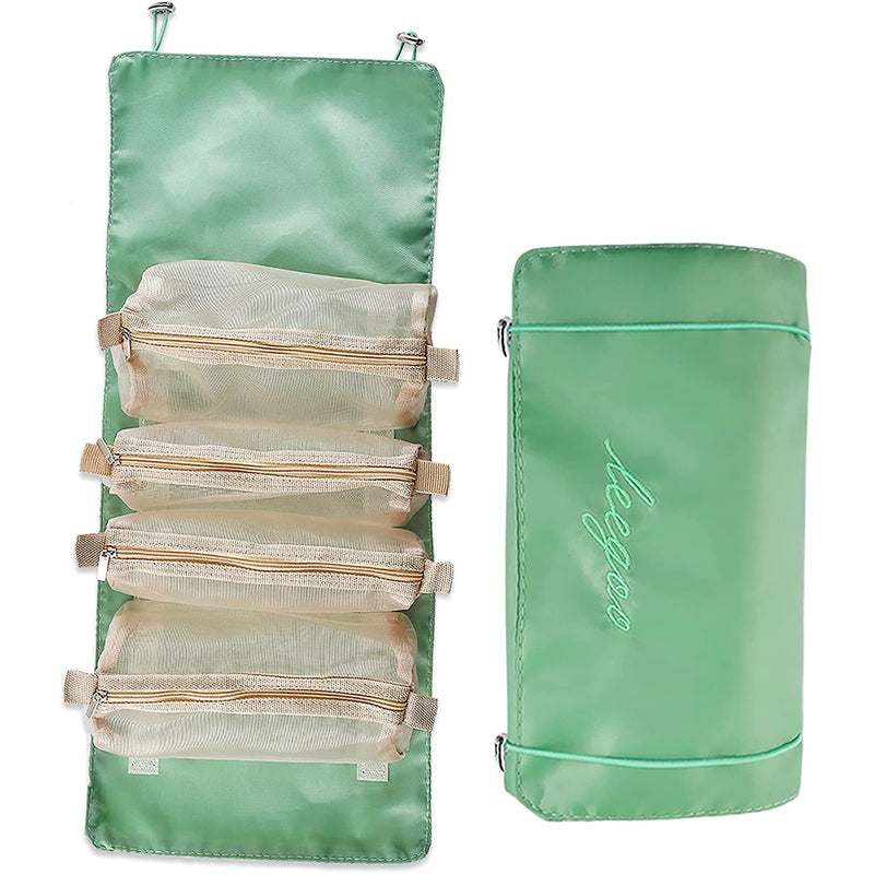 Hanging Roll-Up Makeup Bag Bags & Travel Green - DailySale