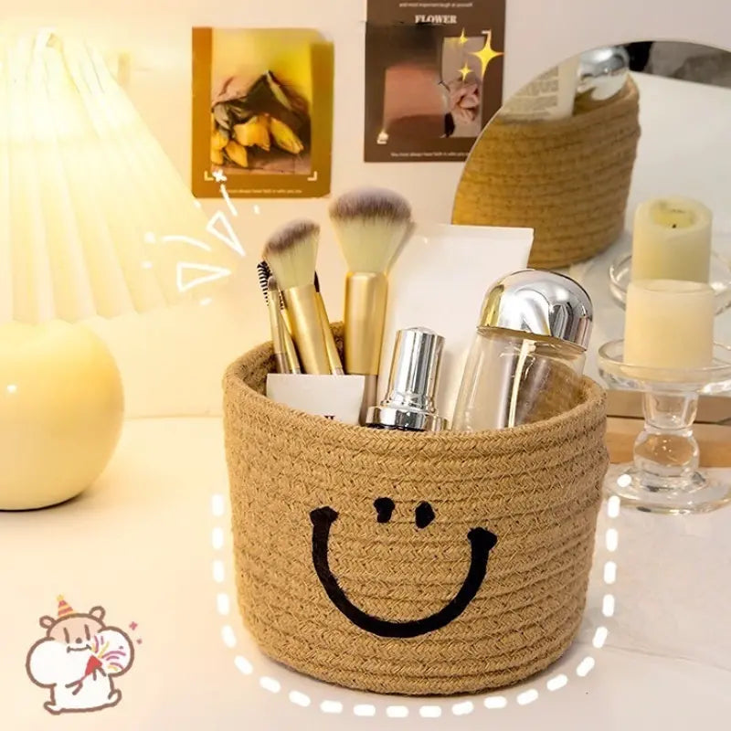 Happy Face Woven Storage Basket Closet & Storage - DailySale