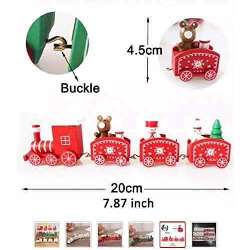 Happy Trees Wooden Christmas Train with Snowman Holiday Decor & Apparel - DailySale