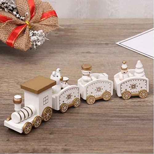 Happy Trees Wooden Christmas Train with Snowman Holiday Decor & Apparel - DailySale