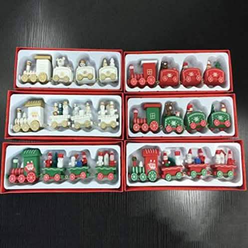 Happy Trees Wooden Christmas Train with Snowman Holiday Decor & Apparel - DailySale