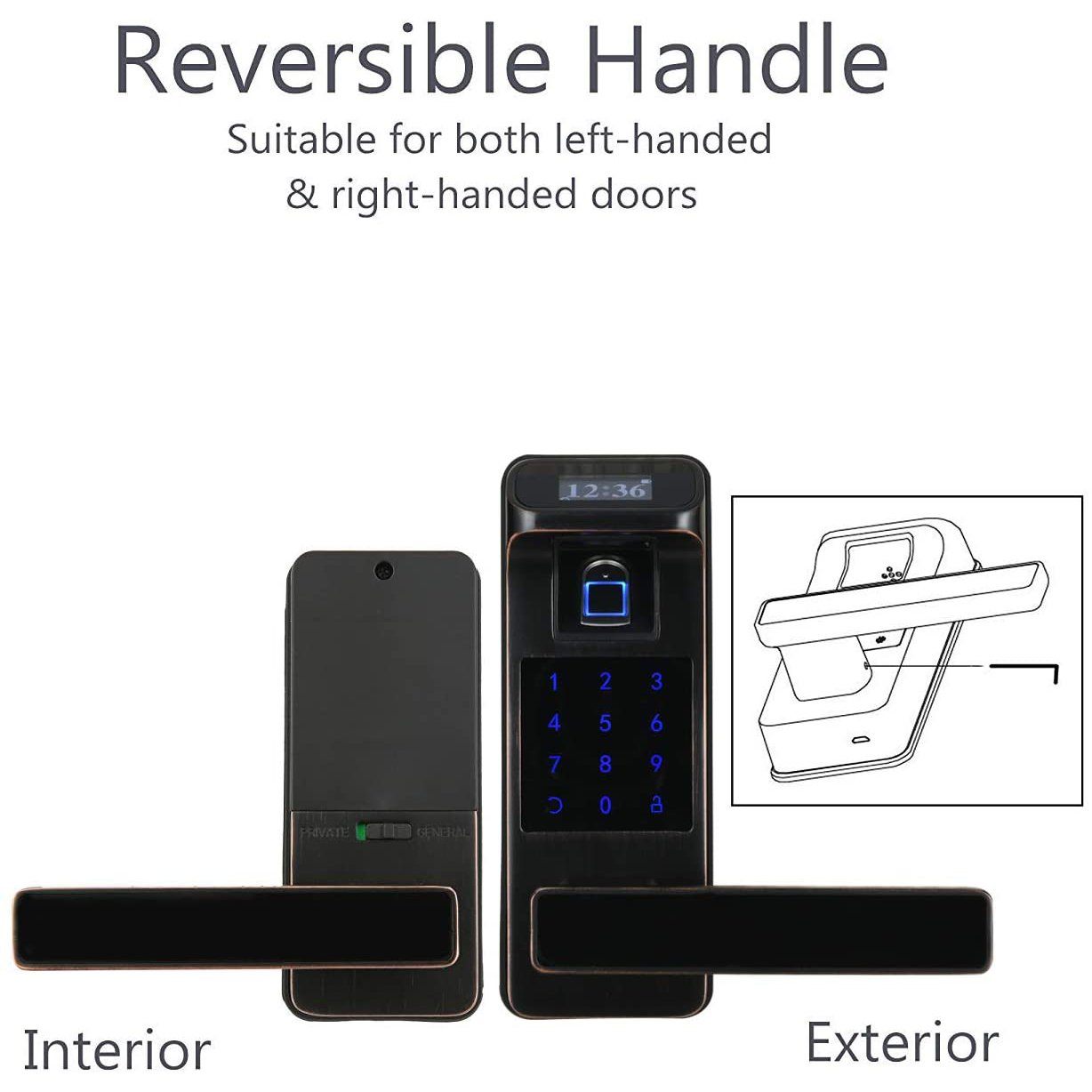 HARFO Fingerprint Door Level Lock with Touchscreen and OLED Display Screen Home Improvement - DailySale