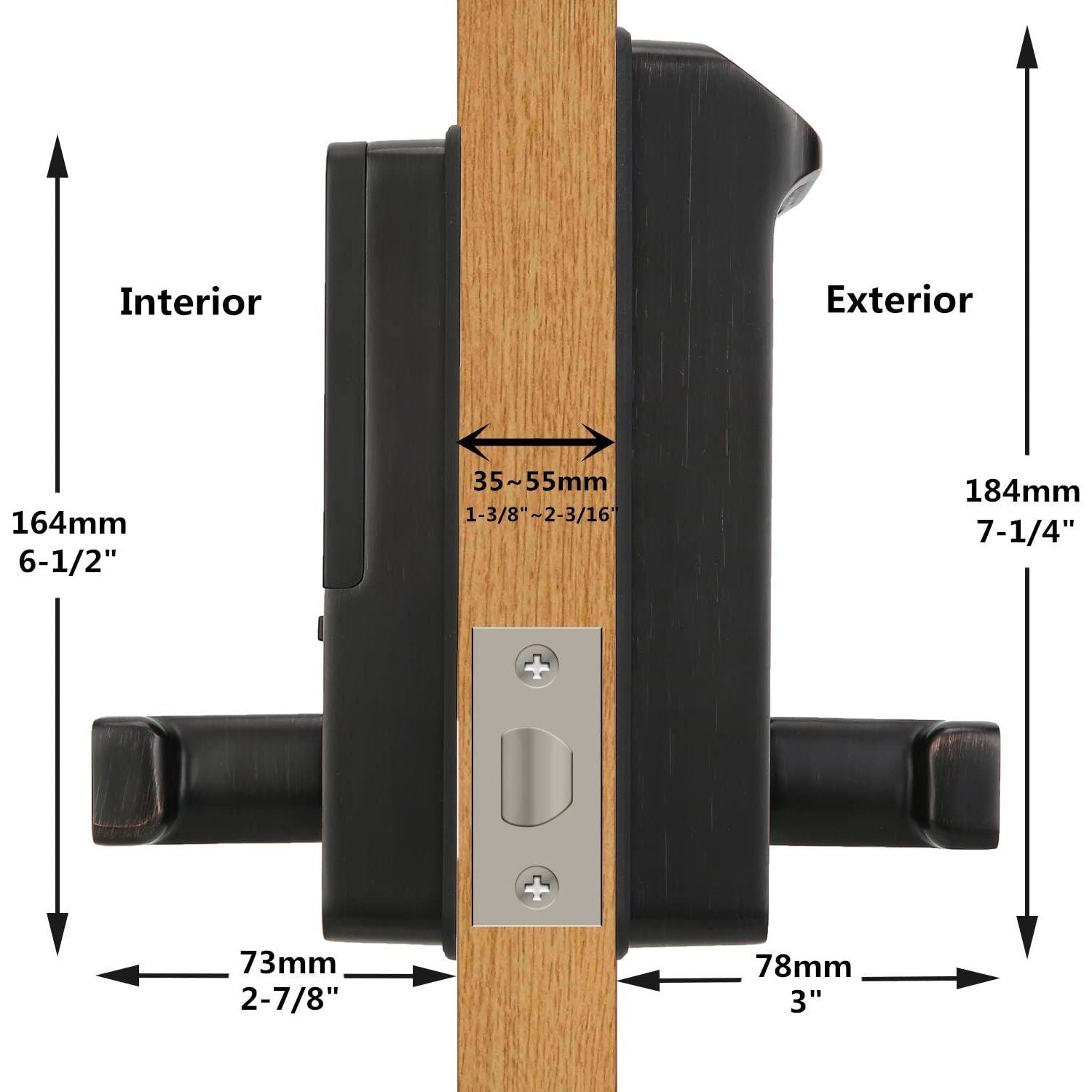 HARFO Fingerprint Door Level Lock with Touchscreen and OLED Display Screen Home Improvement - DailySale