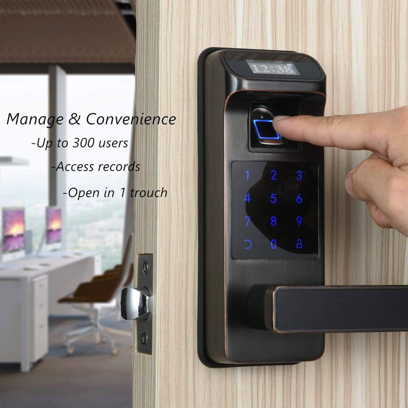 HARFO Fingerprint Door Level Lock with Touchscreen and OLED Display Screen Home Improvement - DailySale