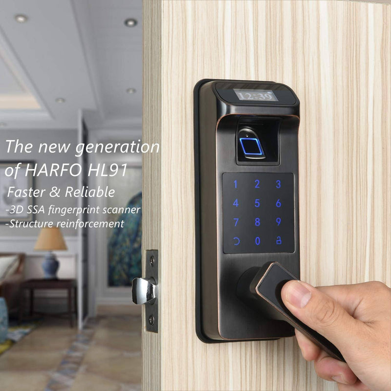 HARFO Fingerprint Door Level Lock with Touchscreen and OLED Display Screen Home Improvement - DailySale