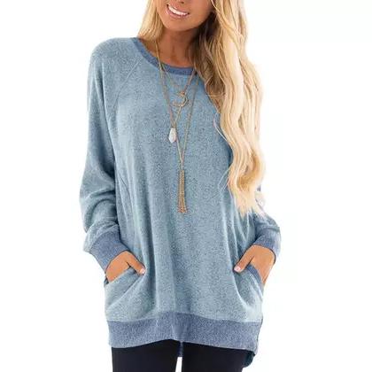 Haute Edition Women's Ultra Soft Long Sleeve Pullover Sweatshirt Women's Clothing Blue S - DailySale