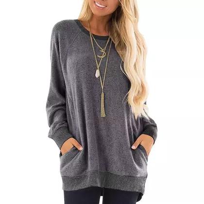 Haute Edition Women's Ultra Soft Long Sleeve Pullover Sweatshirt Women's Clothing Charcoal S - DailySale