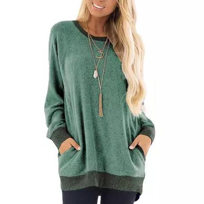 Haute Edition Women's Ultra Soft Long Sleeve Pullover Sweatshirt Women's Clothing Green S - DailySale