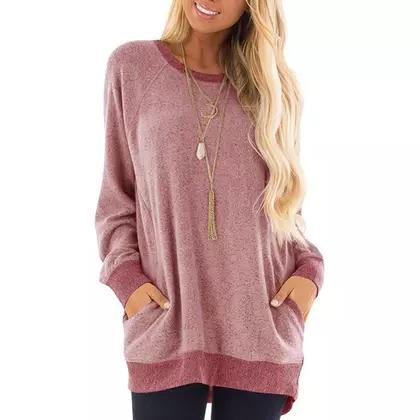 Haute Edition Women's Ultra Soft Long Sleeve Pullover Sweatshirt Women's Clothing Pink S - DailySale
