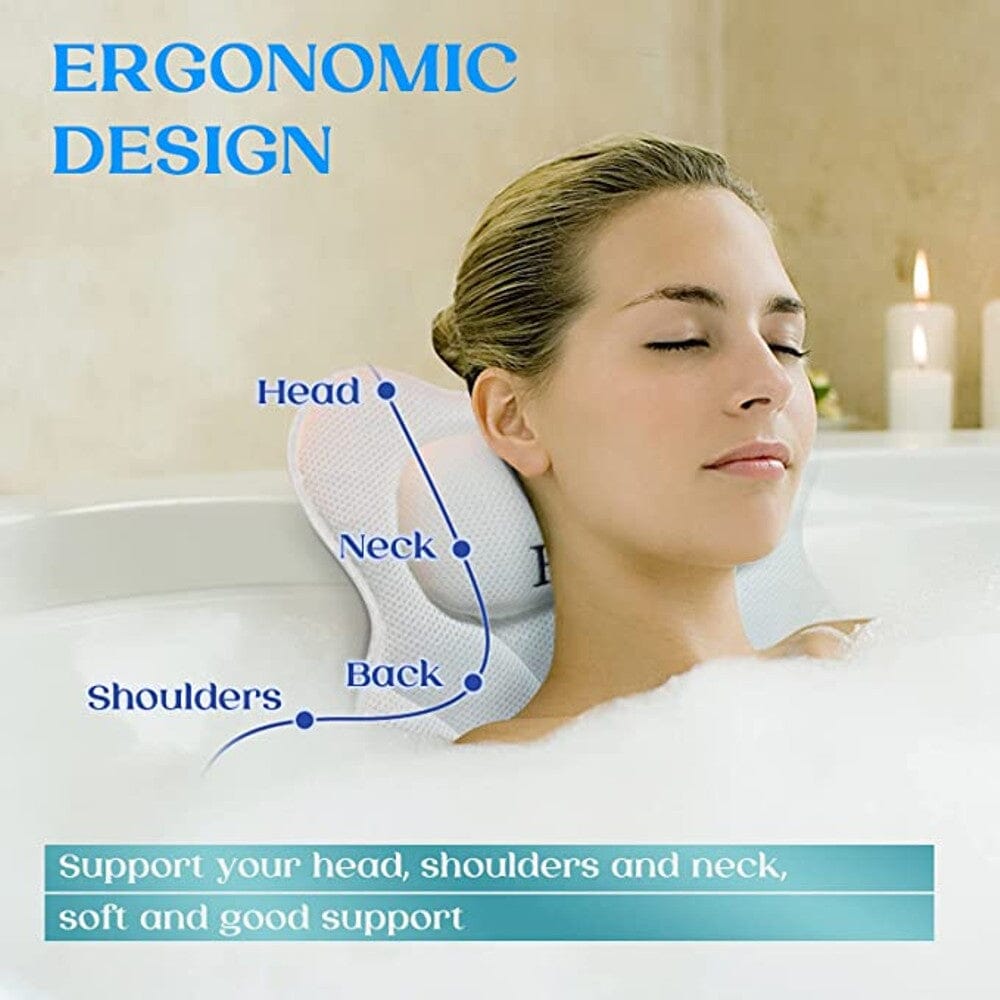 Hawbath Ultra-Soft Bath Pillow With 6 Suction Cups Bath - DailySale