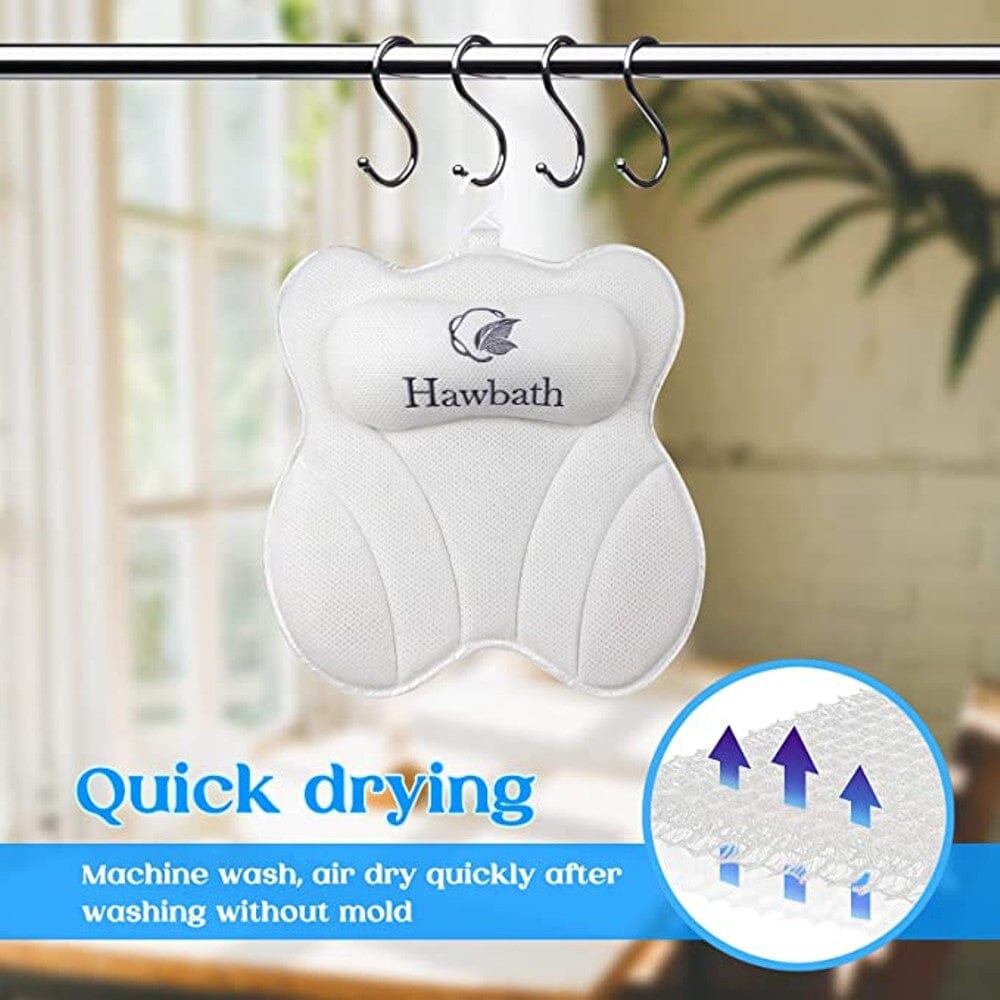 Hawbath Ultra-Soft Bath Pillow With 6 Suction Cups Bath - DailySale