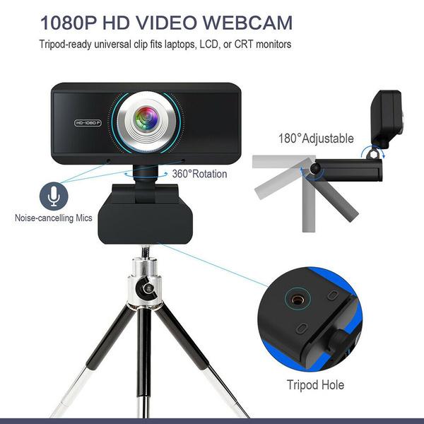 HD 1080P Desktop PC Video Calling Webcam with Microphone Computer Accessories - DailySale