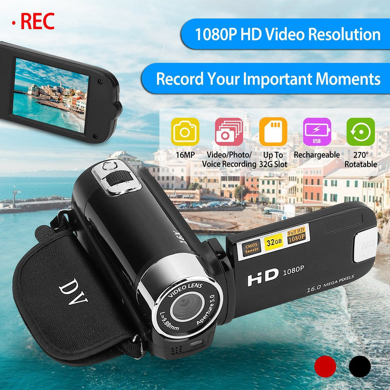 HD 1080P Digital Video Camcorder 16x Zoom DV Camera Cameras & Drones - DailySale