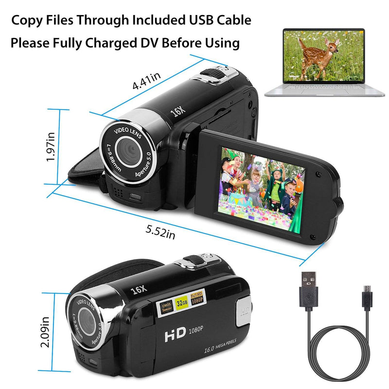 HD 1080P Digital Video Camcorder 16x Zoom DV Camera Cameras & Drones - DailySale