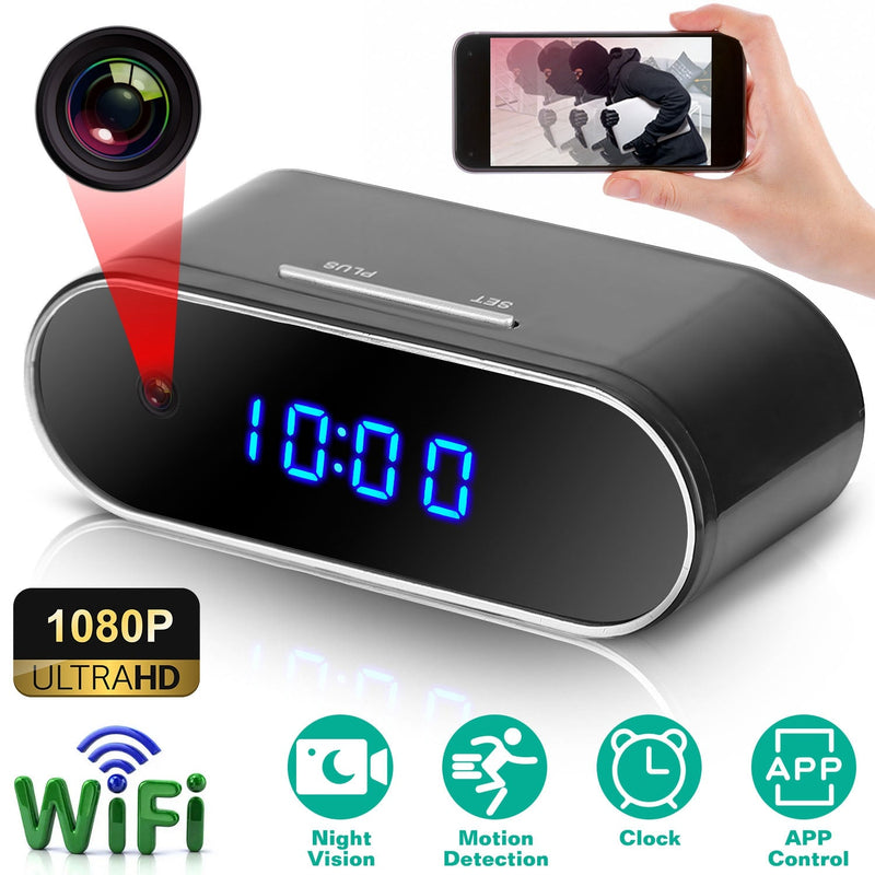 HD 1080P Wi-Fi Alarm Clock Camera Smart Home & Security - DailySale