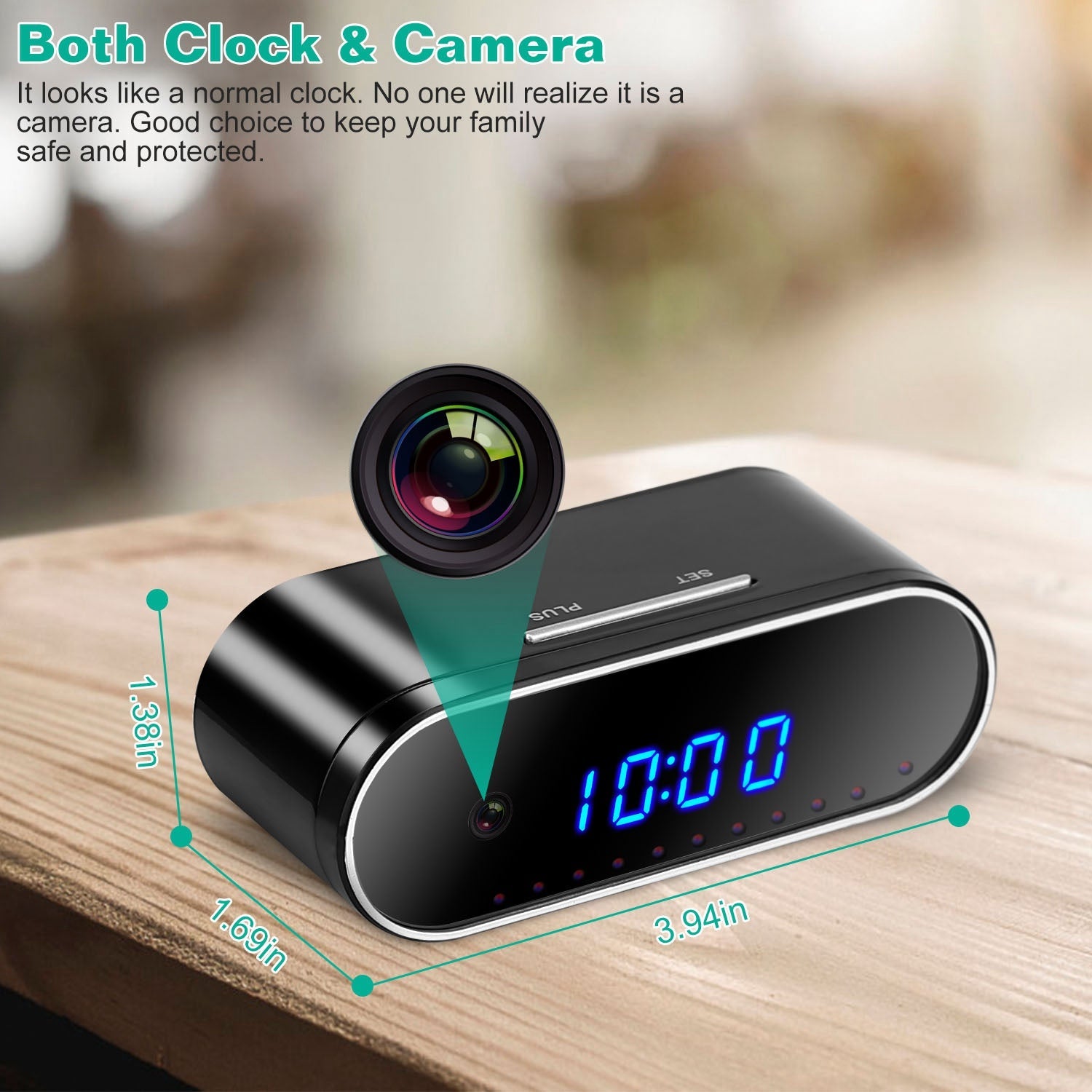 HD 1080P Wi-Fi Alarm Clock Camera Smart Home & Security - DailySale