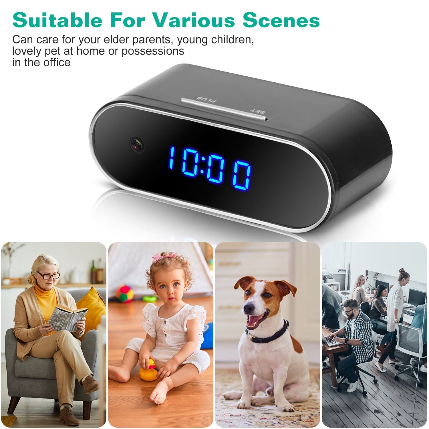 HD 1080P Wi-Fi Alarm Clock Camera Smart Home & Security - DailySale