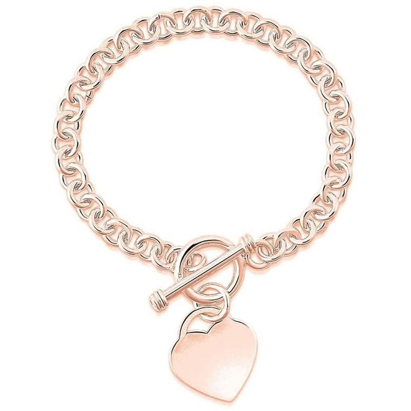 Heart Charm Bracelet - Assorted Colors Jewelry Rose Gold - DailySale
