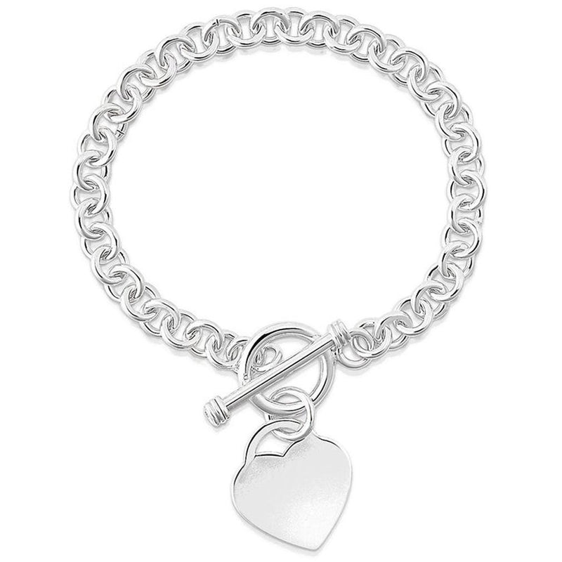 Heart Charm Bracelet - Assorted Colors Jewelry Silver - DailySale