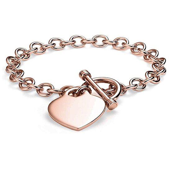 Heart Charm Toggle Bracelet Bracelets Rose Gold - DailySale