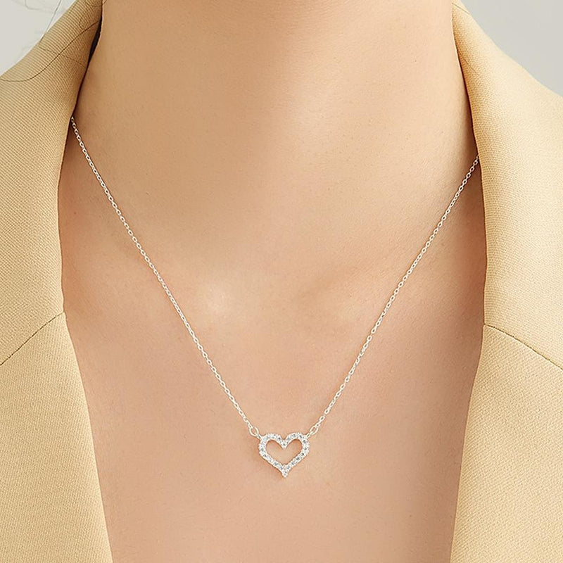 Heart-Shape 925 Sterling Silver Pendant Necklace Necklaces - DailySale