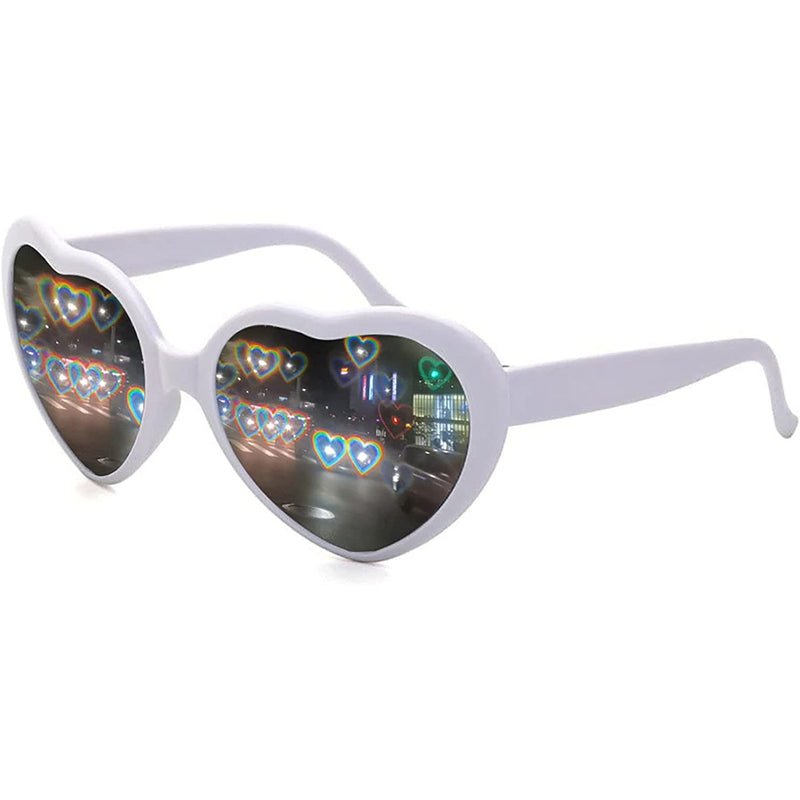 Heart Shaped Sunglasses EDM Festival Light Changing Eyewear Heart Effect
