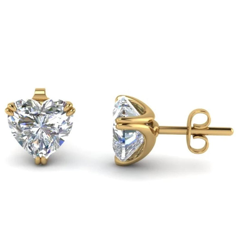 Heart Stud Earrings Made with Swarovski Elements in Sterling Silver Plated Jewelry Gold - DailySale