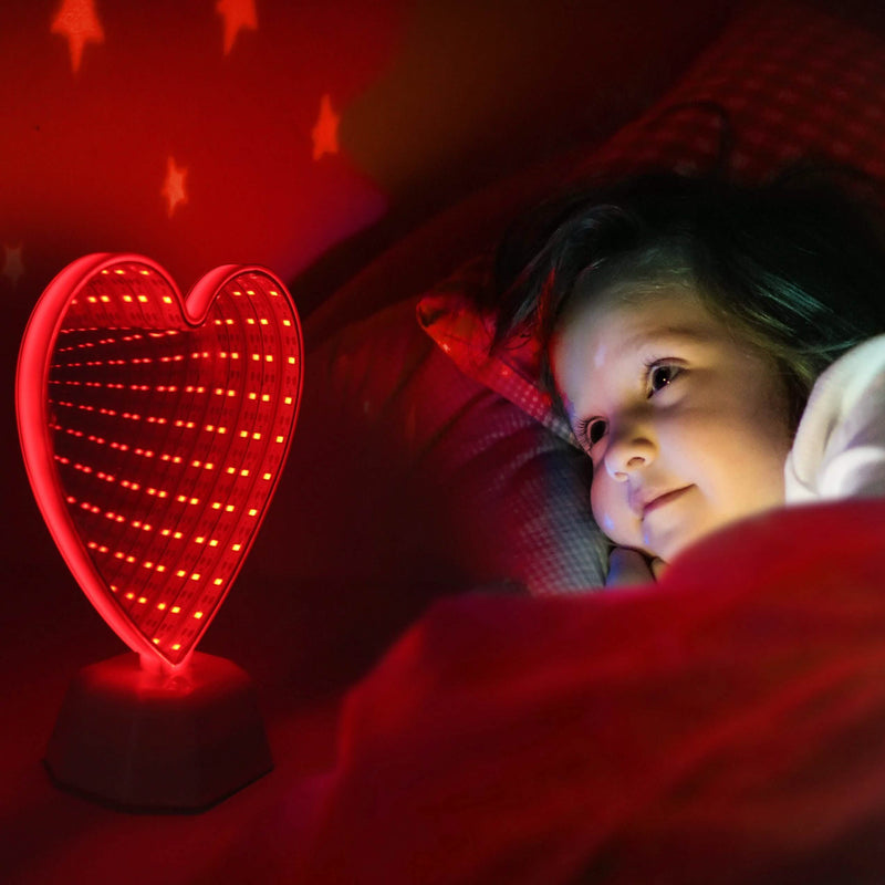 Hearth and Haven Laser Night Light Desktop Decorative Infinity Mirror Lighting & Decor - DailySale