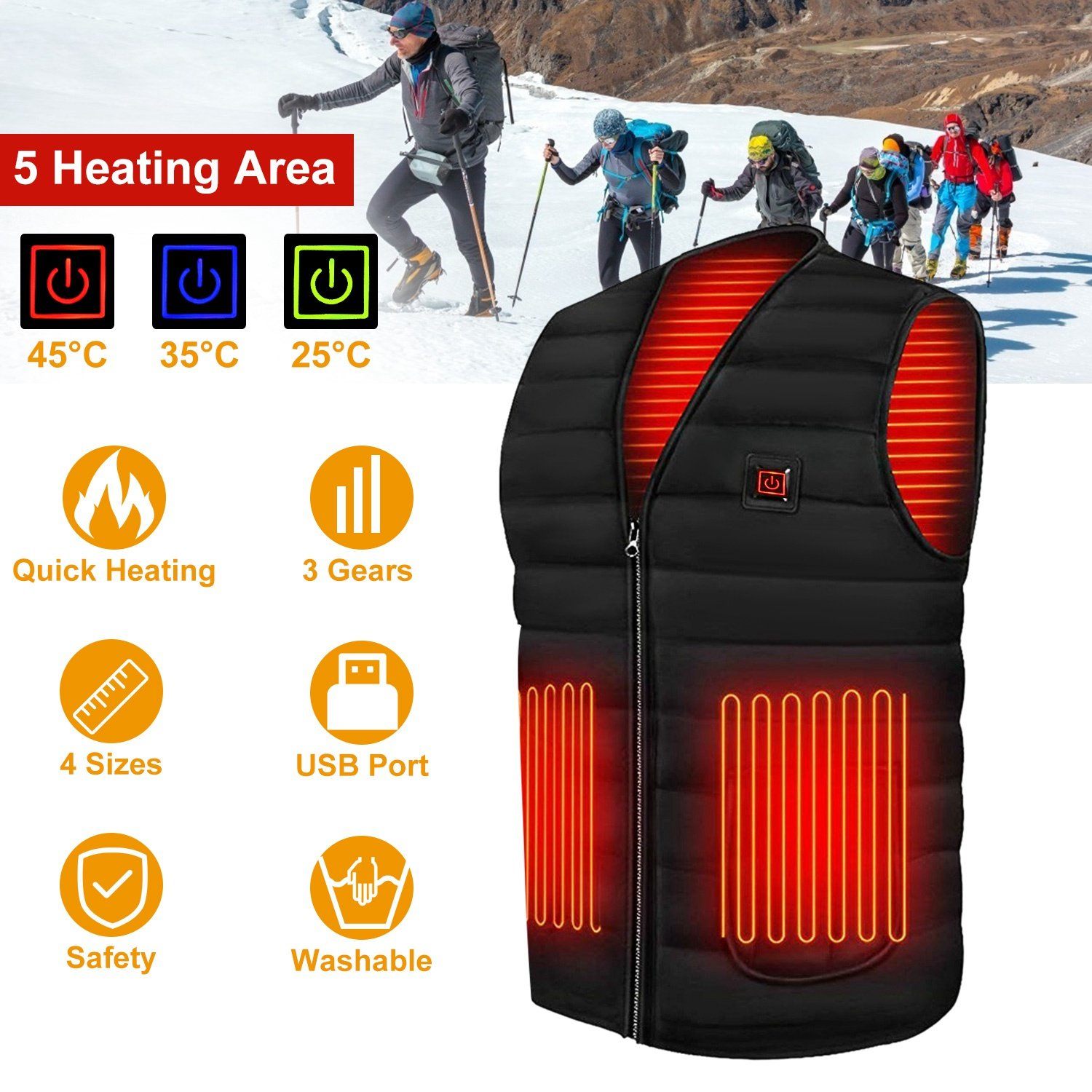 Heat Jacket Vest Men's Clothing - DailySale