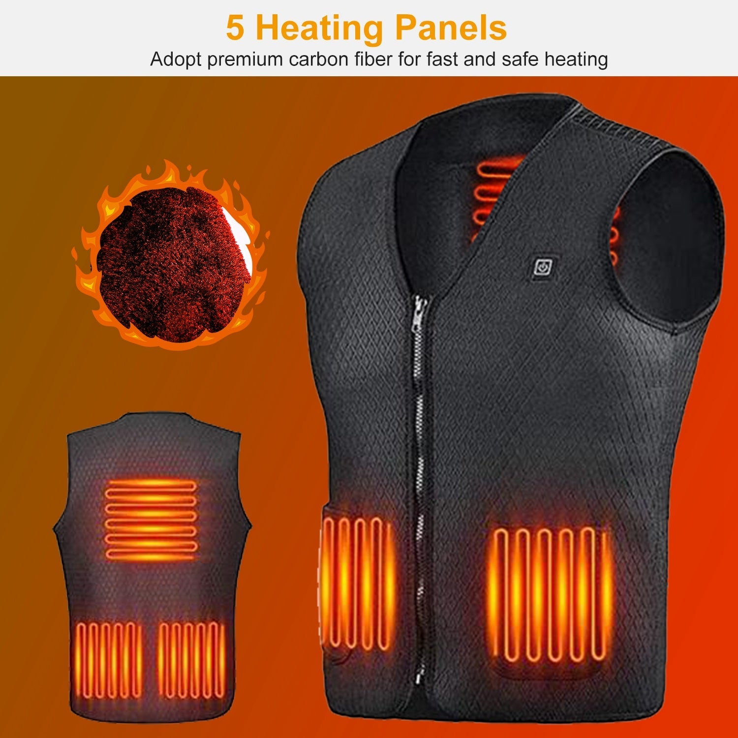 Heat Jacket Vest with 3 Adjustable Temperatures Men's Outerwear - DailySale