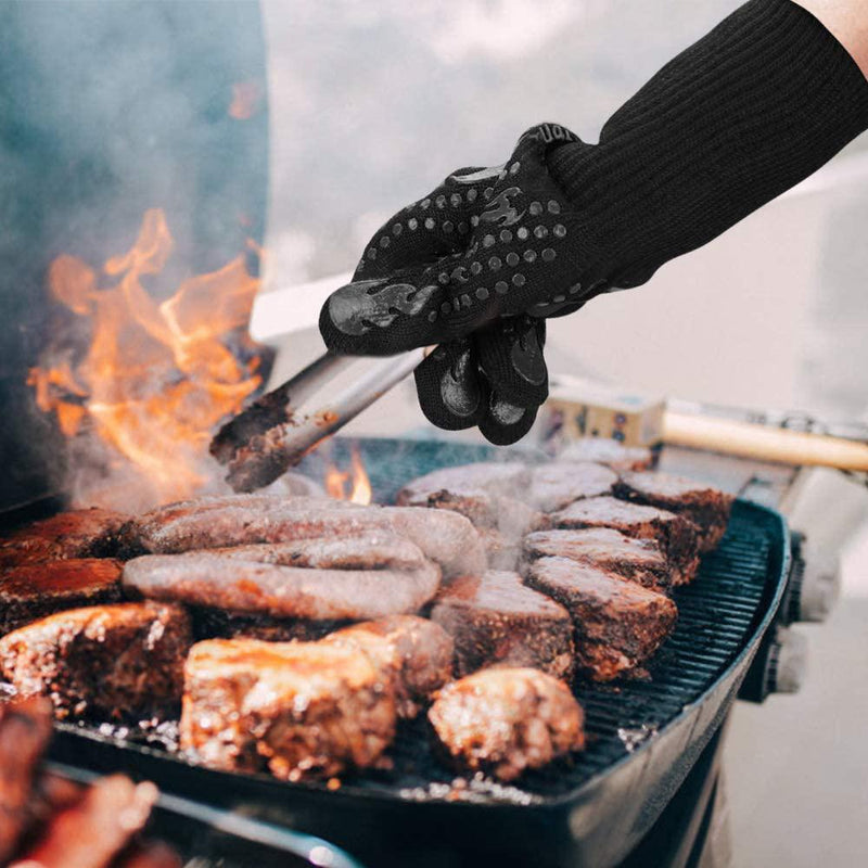 Heat Resistant Grilling Long Silicone Non-Slip Gloves Kitchen & Dining - DailySale