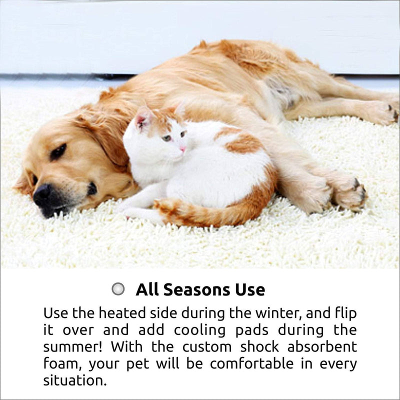 HEATD Dog Pet Bed Mattress with Removable Heating Pad Pet Supplies - DailySale