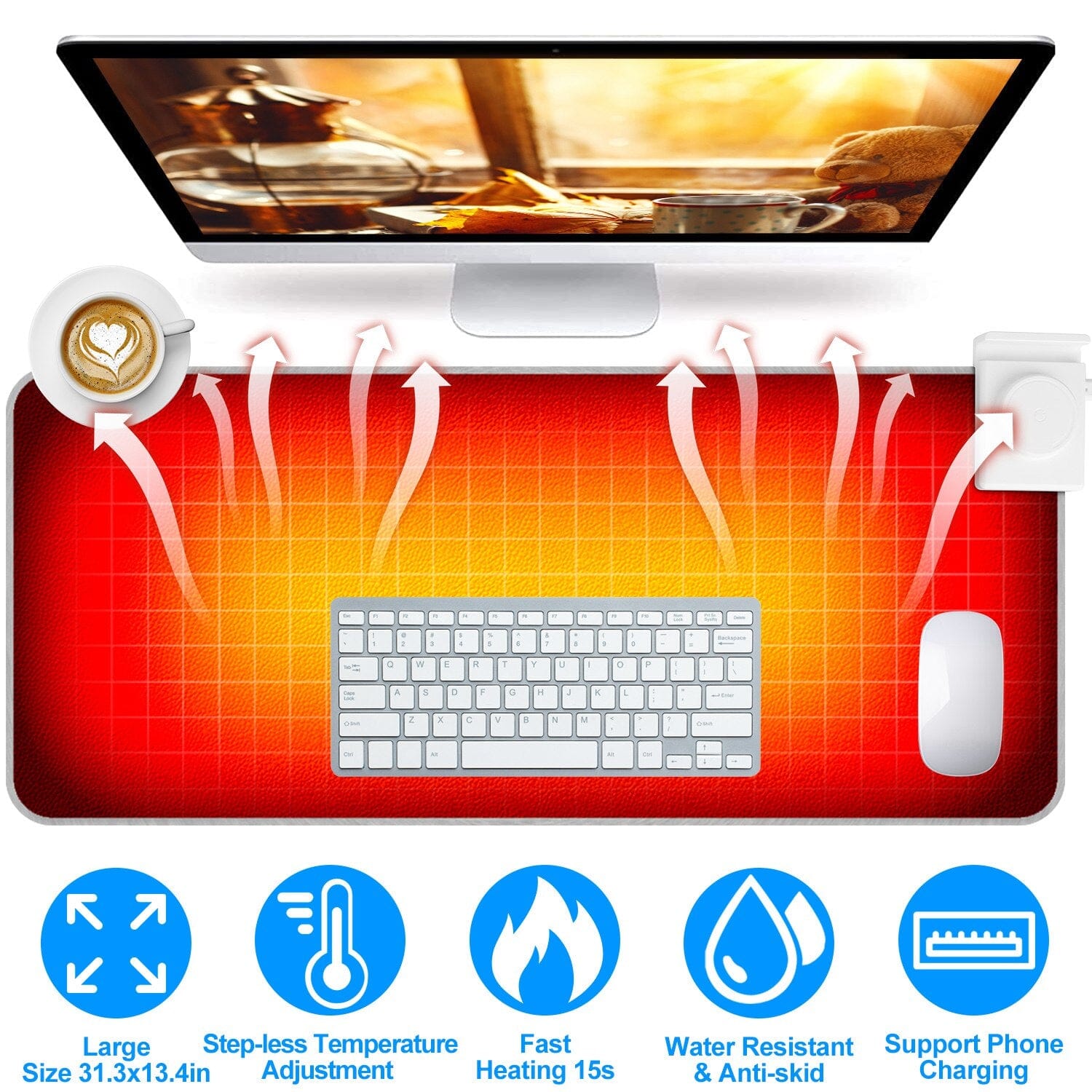 Heated Gaming Mouse Pad Large Computer Accessories - DailySale