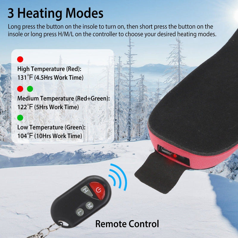 Heated Insoles Electric Heated Foot Warmer Sports & Outdoors - DailySale