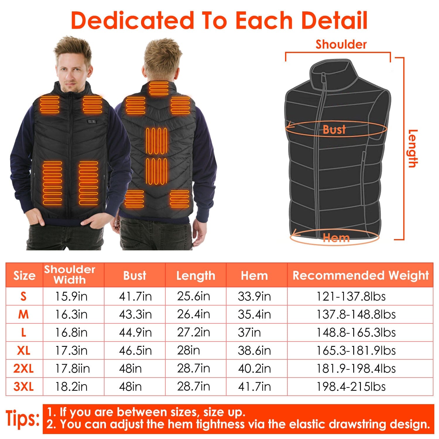 Heated Vest Electric USB Jacket with 3 Temperature Levels Sports & Outdoors - DailySale